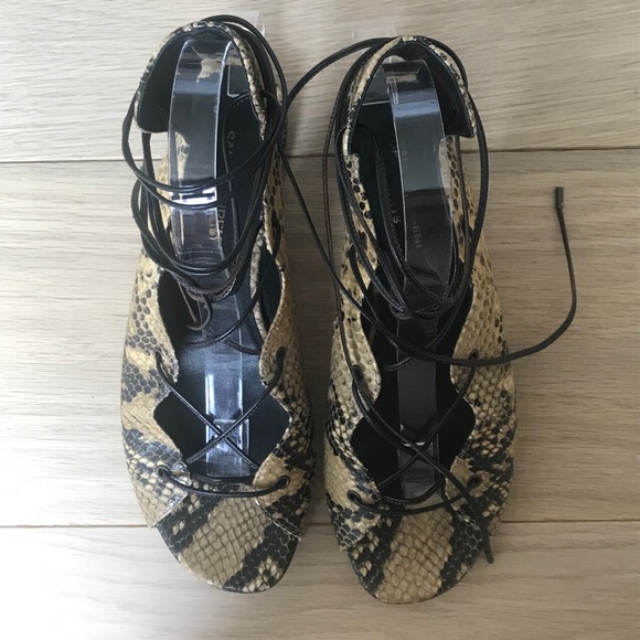 Saint Laurent Python-Embossed Gladiator Sandals - Picture 6 of 6